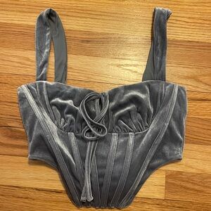 Blue/gray corset top